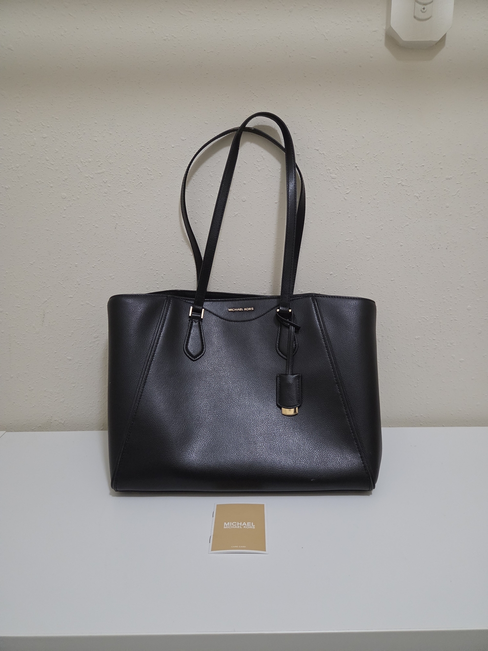 Michael Kors Taryn Large Leather Tote Bag in Black